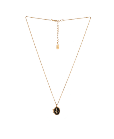 Shop Charged Stone Locket Necklace In Onyx