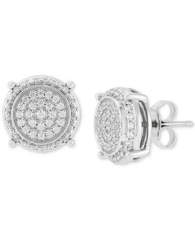 Grown With Love Men's Lab Grown Diamond Cluster Stud Earrings (1/2 Ct. T.w.) In 10k White Gold In White Gold