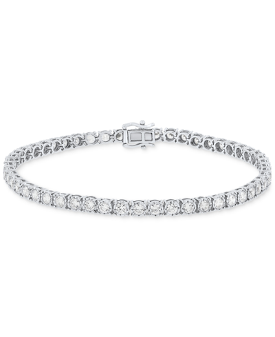 Grown With Love Men's Lab Grown Diamond Tennis Bracelet (5 Ct. T.w.) In 10k White Gold In White Gold