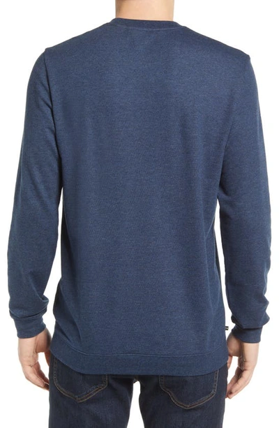Shop Travismathew Fink 2.0 Crewneck Sweatshirt In Heather Blue Nights