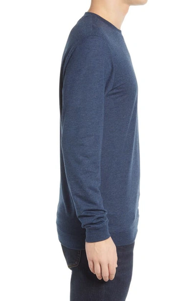 Shop Travismathew Fink 2.0 Crewneck Sweatshirt In Heather Blue Nights