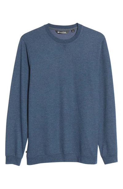 Shop Travismathew Fink 2.0 Crewneck Sweatshirt In Heather Blue Nights