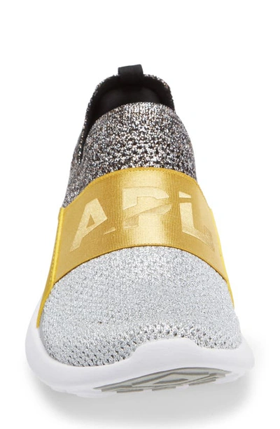Shop Apl Athletic Propulsion Labs Techloom Bliss Knit Running Shoe In Black / Gold / Silver