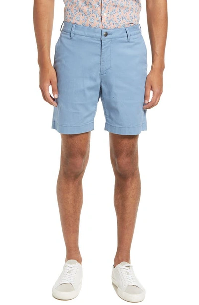 Shop Faherty Island Life Organic Cotton Blend Shorts In Seaside Blue