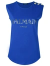 Balmain Logo T-shirt In Blue