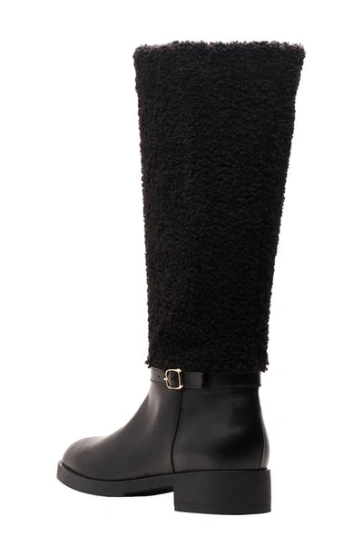Shop Andre Assous Binni Knee High Faux Shearling Weather Resistant Boot In Black