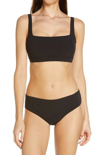 Shop Sea Level Square Neck Bralette Bikini Top In Black