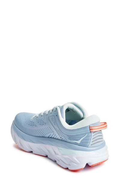 Shop Hoka Bondi 7 Running Shoe In Blue Fog / Blue Glass