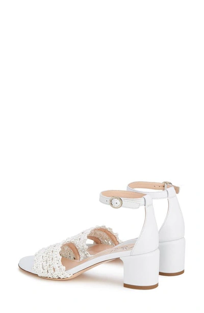 Agl Attilio Giusti Leombruni Crochet Ankle Strap Sandal In White-white