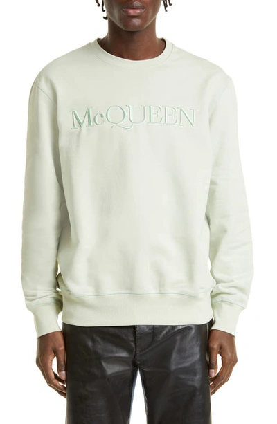 Shop Alexander Mcqueen Embroidered Logo Sweatshirt In Opal