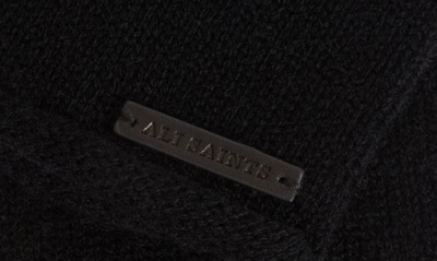 Shop Allsaints Knit & Leather Gloves In Black