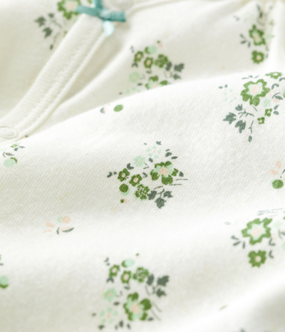 Petit Bateau Romper With Front Opening In Bianco