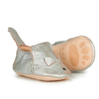 Shop Easy Peasy Crib Shoes With Mouse In Argento