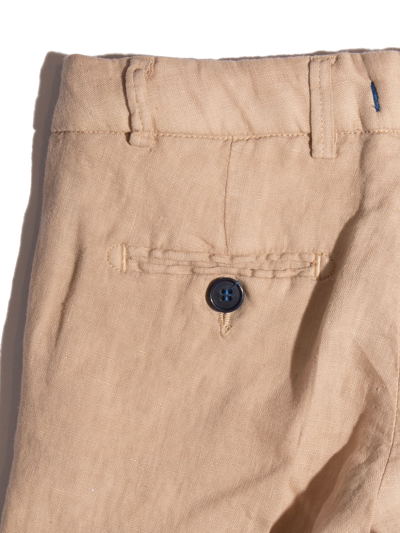 Siola Beige Linen Bermuda In Beige