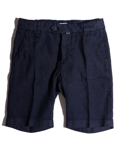 Shop Siola Blue Linen Bermuda