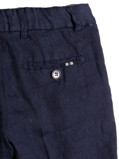 Shop Siola Blue Linen Bermuda