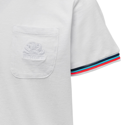 Sundek White T-shirt With Breast Pocket In Bianco