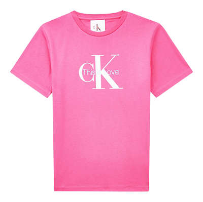 Shop Calvin Klein Junior Fuchsia T-shirt This Is Love In Fucsia