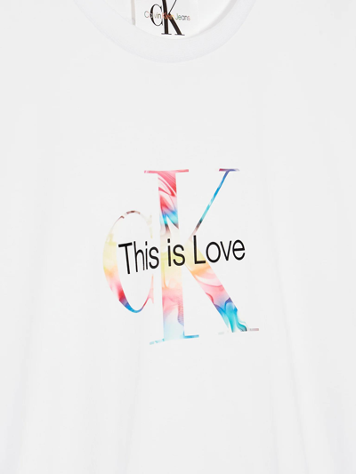 Calvin Klein Junior White Top This Is Love In Bianco
