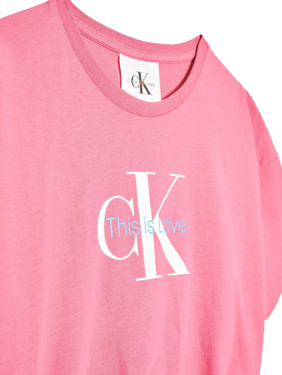 Shop Calvin Klein Junior Fuchsia Top This Is Love In Fucsia