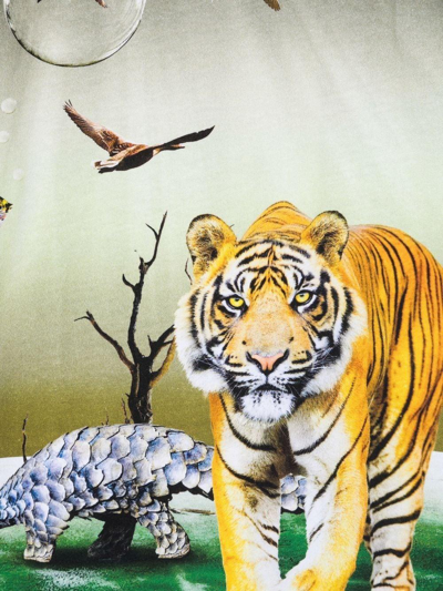 Molo Tiger Print Organic Cotton T-shirt In Verde