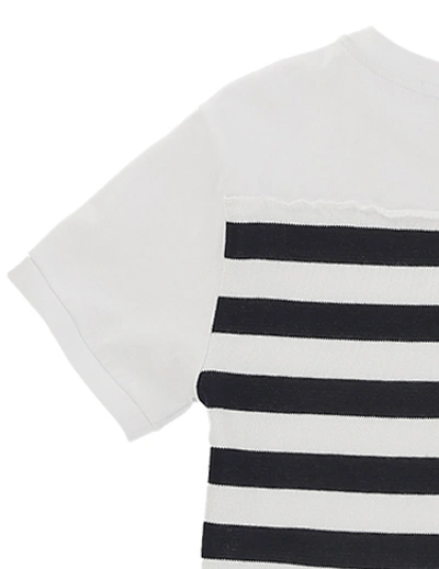 Shop Le Petit Coco T-shirt With Knitted Back In Bianco