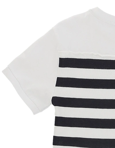 Le Petit Coco T-shirt With Knitted Back In Bianco