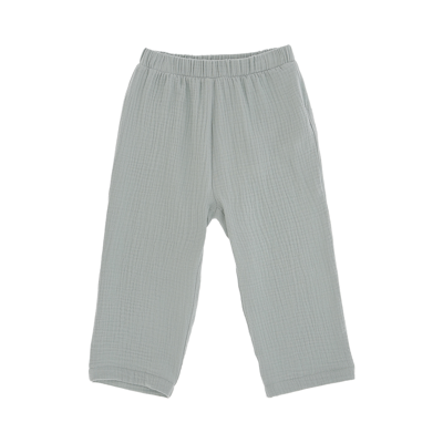 Le Petit Coco Solid Green Trousers In Verde