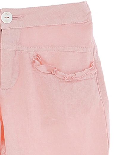 Le Petit Coco Pink Trousers With Pockets And Rouches In Rosa