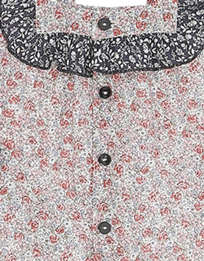 Le Petit Coco Floral Patterned Blouse With Ruffles In Rosso