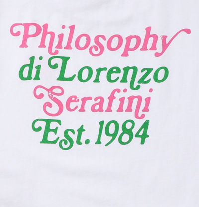 Philosophy Di Lorenzo Serafini Cropped T-shirt With Print On The Back In Bianco