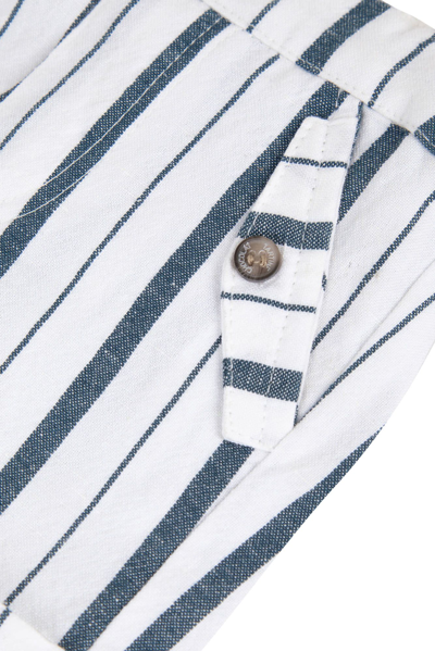 Tartine Et Chocolat Striped Bermuda Shorts With Cuffs In Bianco