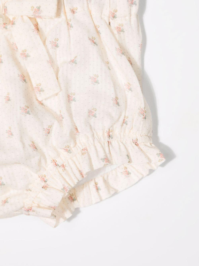 Tartine Et Chocolat Culotte With Flowers And Bow In Beige