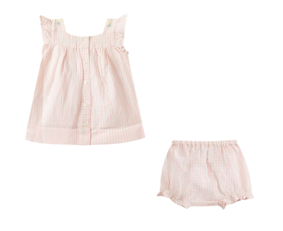 Tartine Et Chocolat Checked Dress And Ruffles In Rosa
