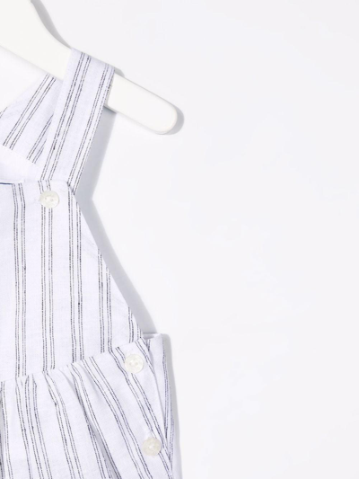 Tartine Et Chocolat Stripped Dungarees With Buttons In Bianco
