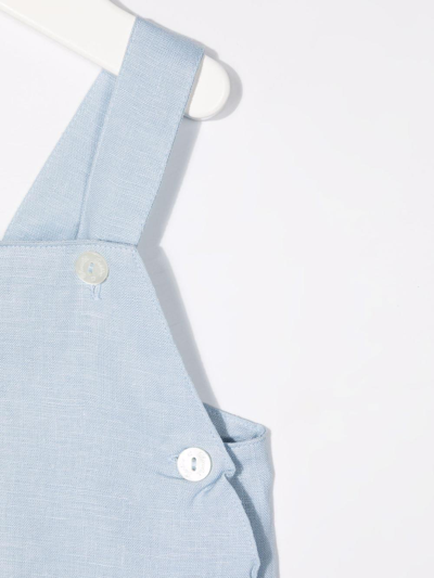Tartine Et Chocolat Chenille-texture Patch-pockets Dungarees In Cielo