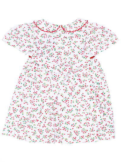 Siola Dress With Cherry Print In Bianco