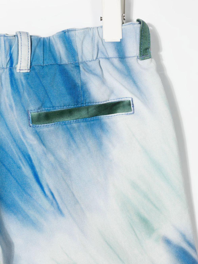 Il Gufo Tie-dye Print Shorts In Verde