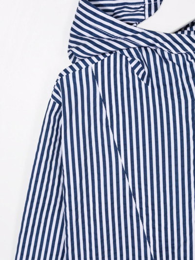 Shop Il Gufo Striped Windproof Jacket In Blu