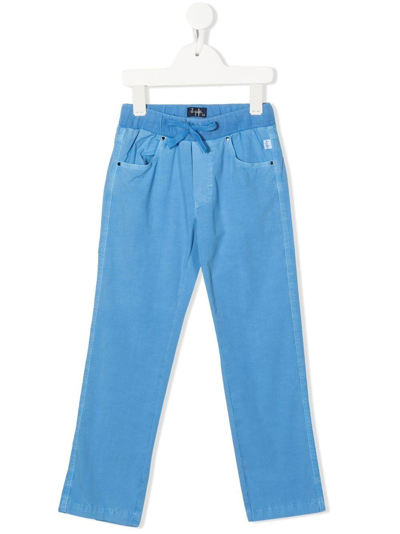 Shop Il Gufo Drawstring Trousers In Cielo