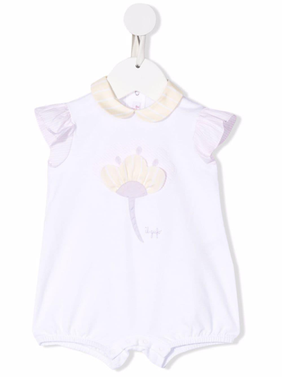 Il Gufo Romper With Embroidery In Bianco