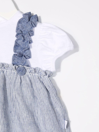 Il Gufo Striped Romper In Bianco