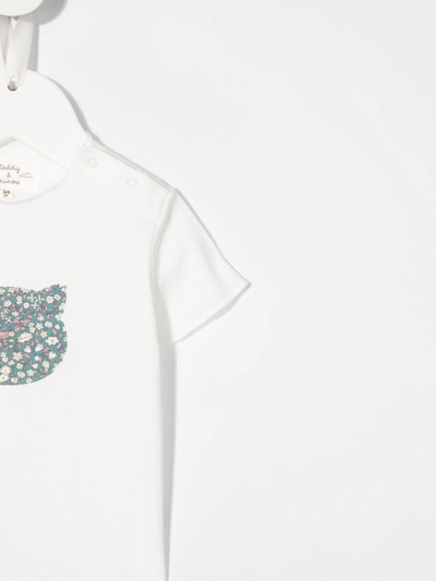 Teddy&amp;minou T-shirt With Cat In Panna