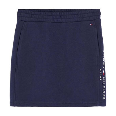 Shop Tommy Hilfiger Junior Fleece Skirt With Side Logo In Blu