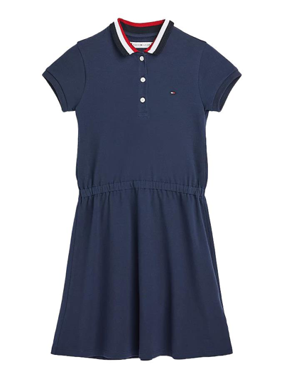 Shop Tommy Hilfiger Junior Blue Polo Dress