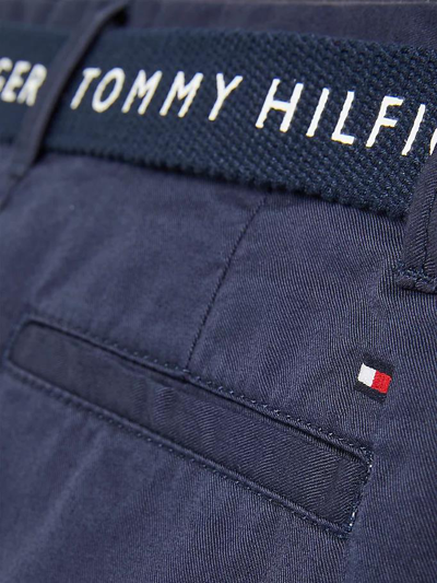 Tommy Hilfiger Junior Blue Bermuda With Logoed Belt In Blu