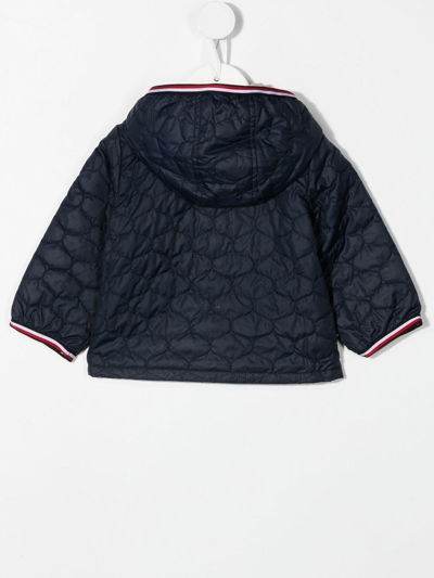 Shop Tommy Hilfiger Junior Blue And Beige Reversible Jacket