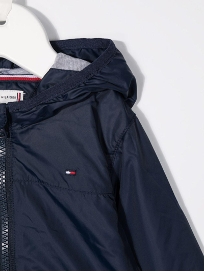 Shop Tommy Hilfiger Junior Windproof Jacket With Logo On The Back In Blu