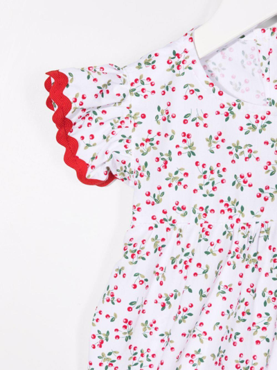 Siola Empire-line Cherry-print Tunic In Bianco