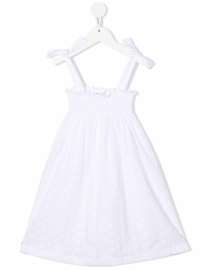 Shop Siola Sangallo Lace Dress In Bianco